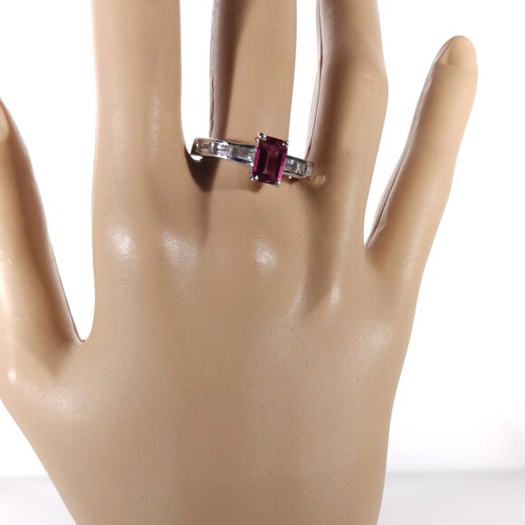 Bixbite and White Topaz Ring Size 5 - Picture 10 of 10